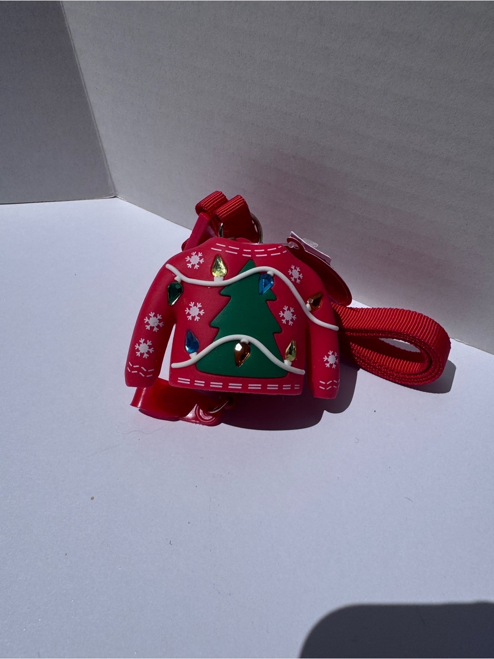 Bath & Body Works Christmas Sweater Lanyard ID Badge Sanitizer Holder NEW